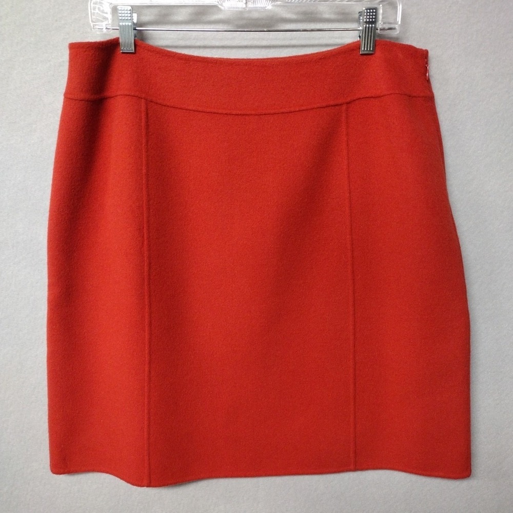 Carole Little Womens 14 Pencil Skirt Red Vintage Wool Blend Paneled Zip
